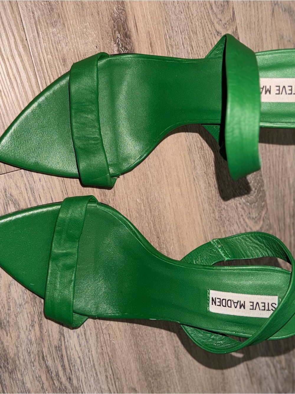 Steve Madden Batali Green Leather Slingback Heels